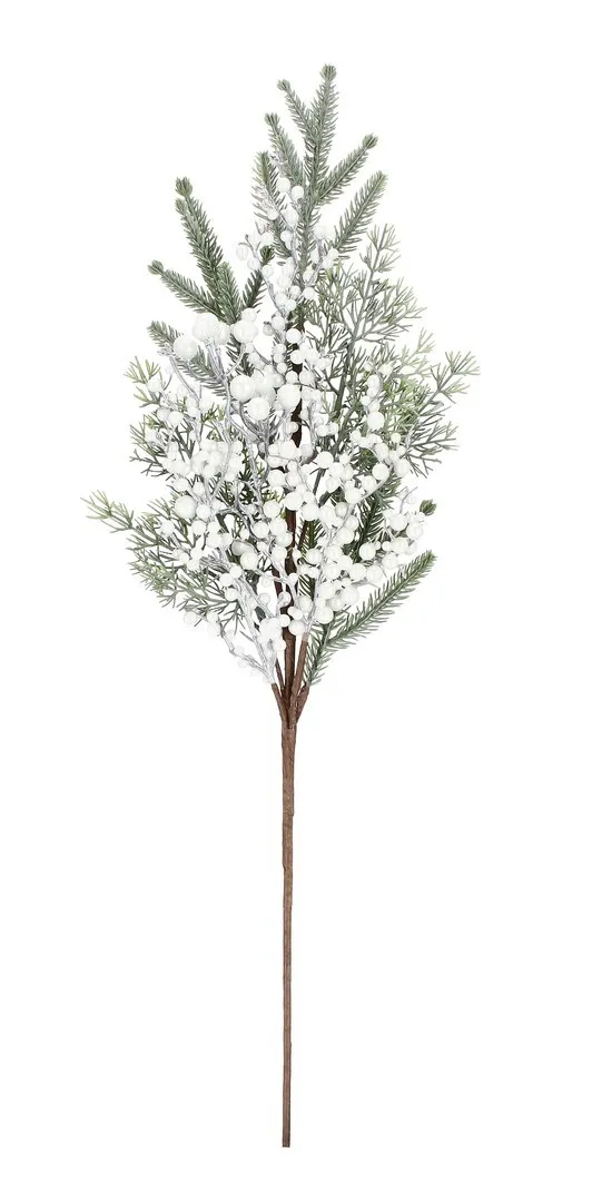 Dekorativna grana - Trixy 70cm sa bobicama bijela/zelena Bizzotto