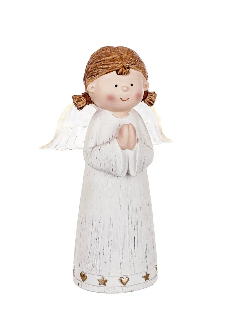 Dekorativna Led figura - anđeo 16cm bela Bizzotto