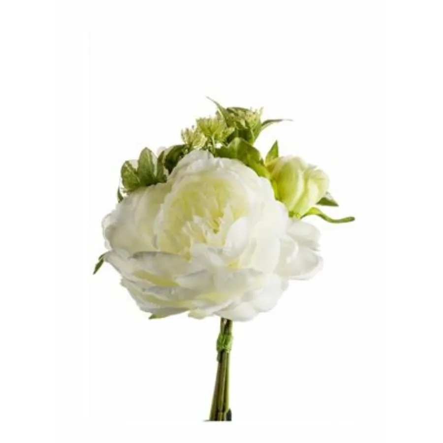 Dekorativni cvet-božur 20cm beli Emerald