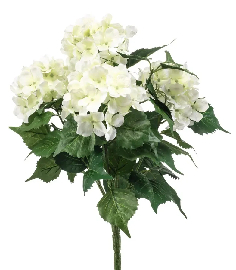 Dekorativni cvet-buket hortenzije 38cm beli/zeleni Emerald