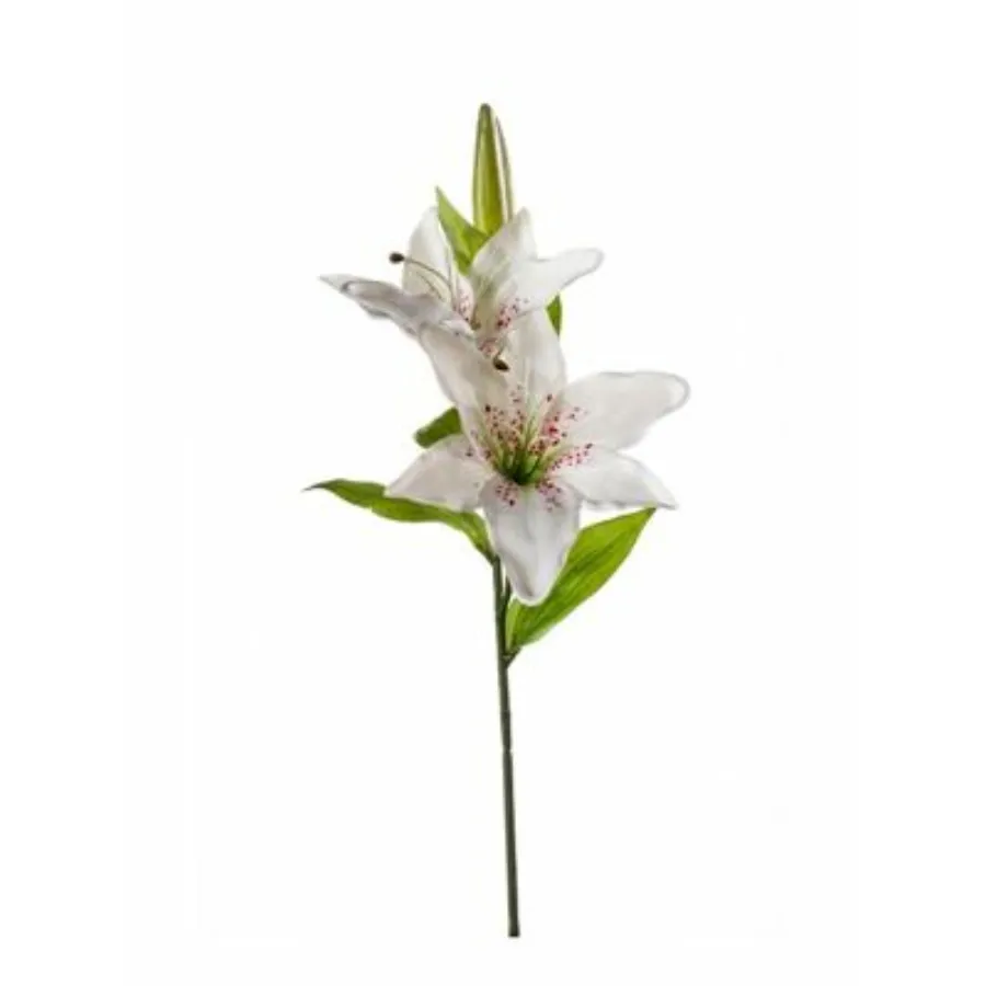 Dekorativni cvet-ljiljan 65cm 2 grane beli Emerald