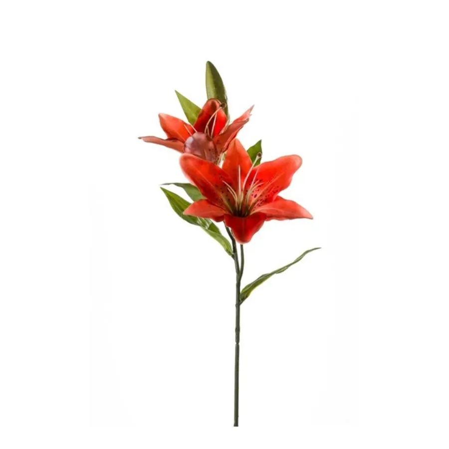 Dekorativni cvet-ljiljan 65cm 2 grane narandžasti Emerald