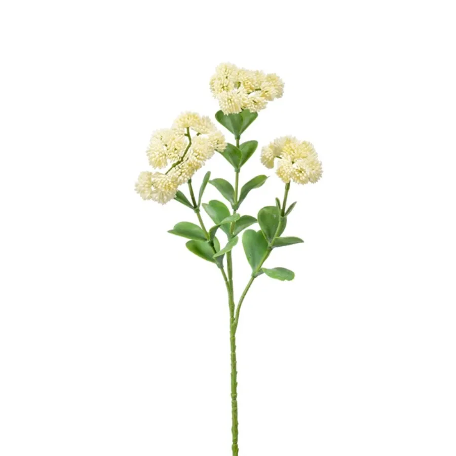 Dekorativni cvet-sedum 56cm 3 grane beli Emerald