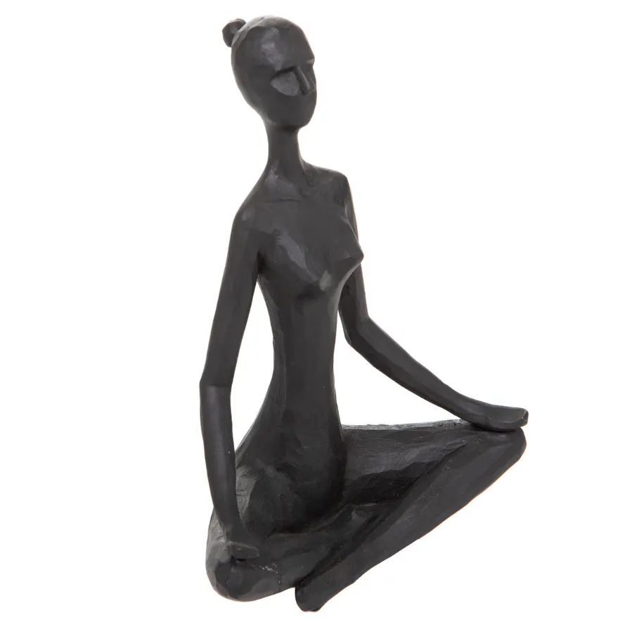 Dekor.figura Lina yoga 14.5x5x18cm sort crna Atmosphera