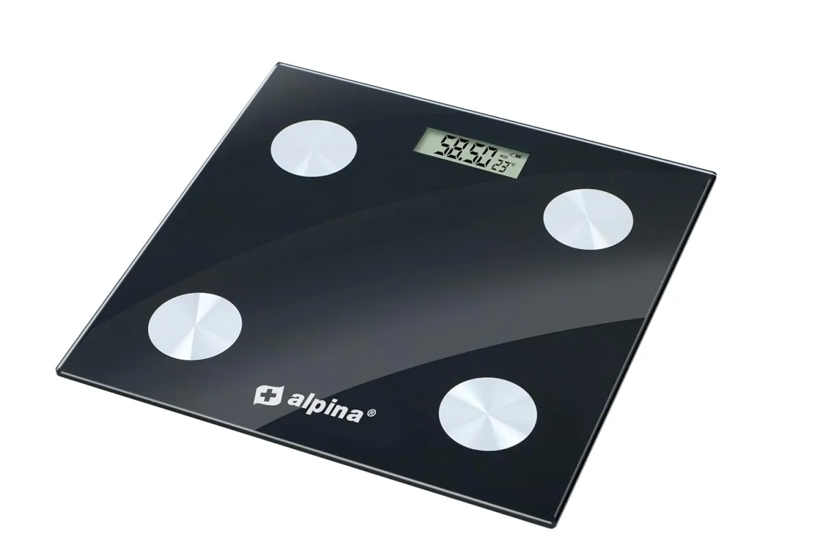 Digitalna fitnes telesna vaga do 180kg. 28x28cm crna Alpina