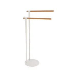 Držač za peškire 67/77.5x39.5cm beli/bambus Tendance