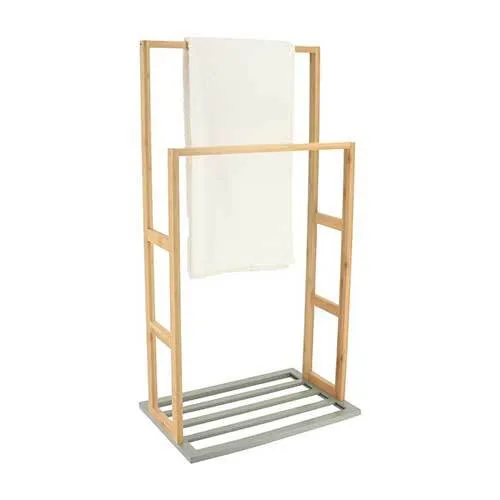 Držač za peškire sa 2 šipke 80x42x28cm bambus Tendance