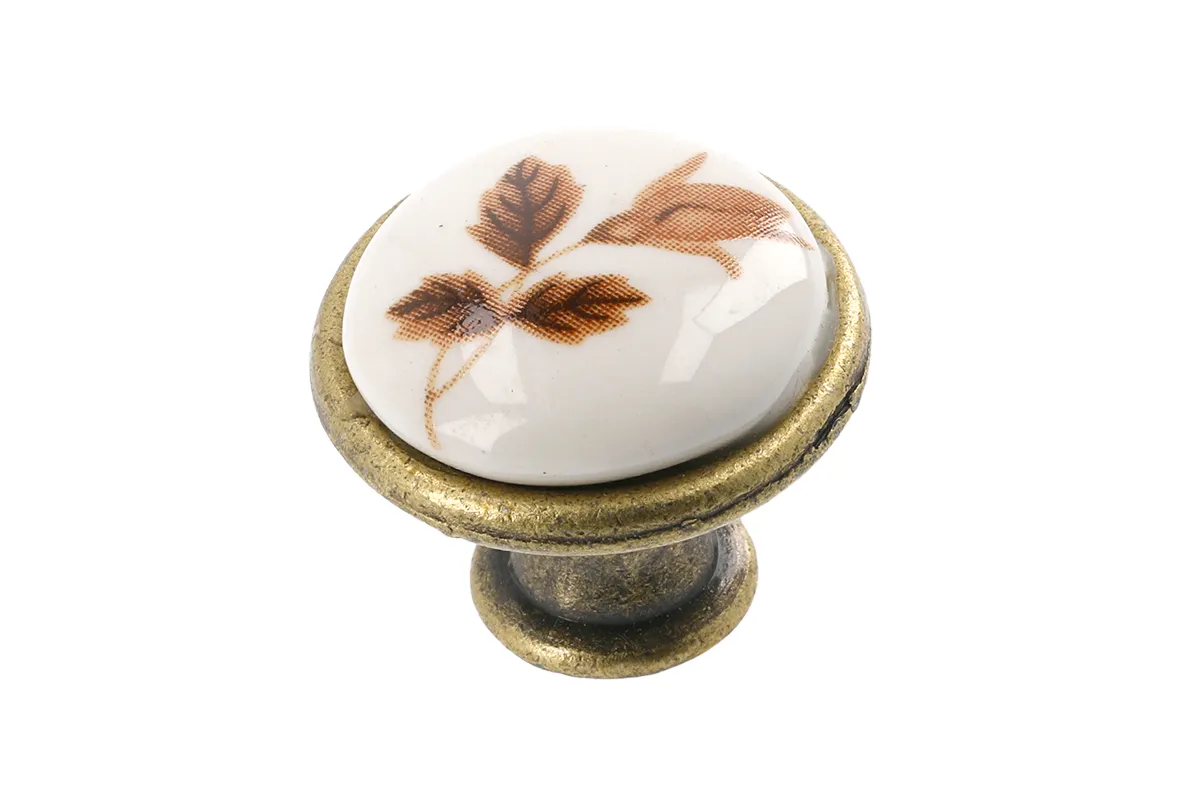 Dugme za nameštaj J4 26.5mm mesing+porcelan GTV