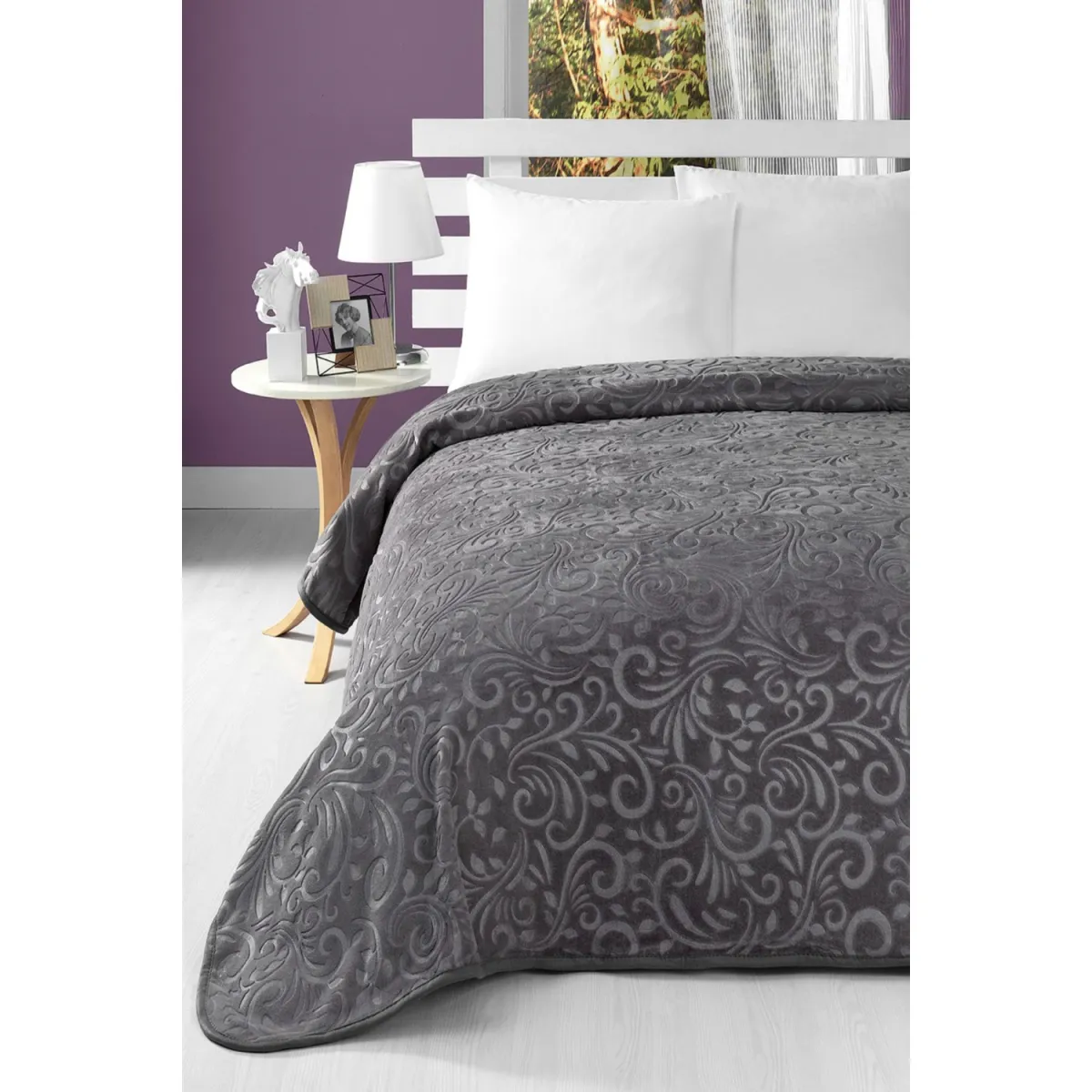 Ćebe Daisy 516 za jedan krevet 160x220cm antracit Mink