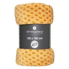 Ćebe flanelsko 125x150cm oker/belo Atmosphera C.Dinterieur