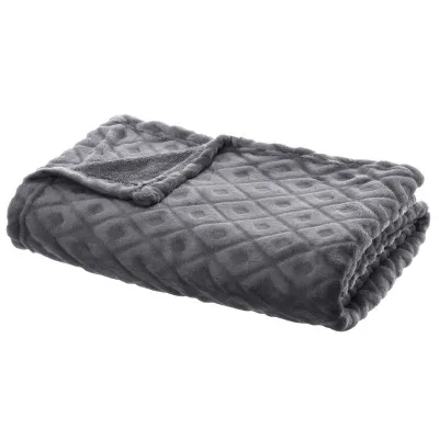 Ćebe flanelsko 125x150cm tamno sivo Atmosphera C Dinterieur