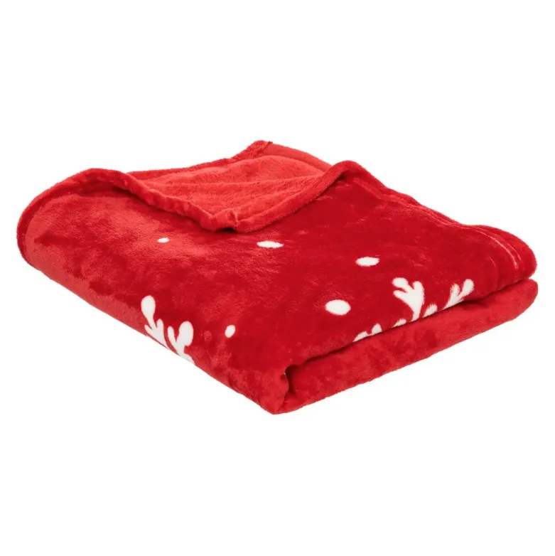 Ćebe Merry Christmas 130x180cm crveno/belo Atmosphera