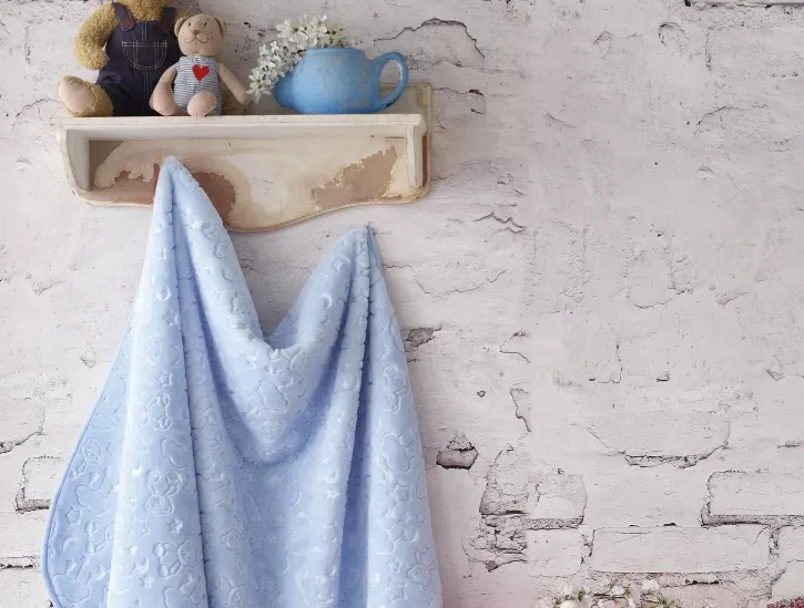 Ćebe za bebe Emboss 100x120cm plavo Cottonbox