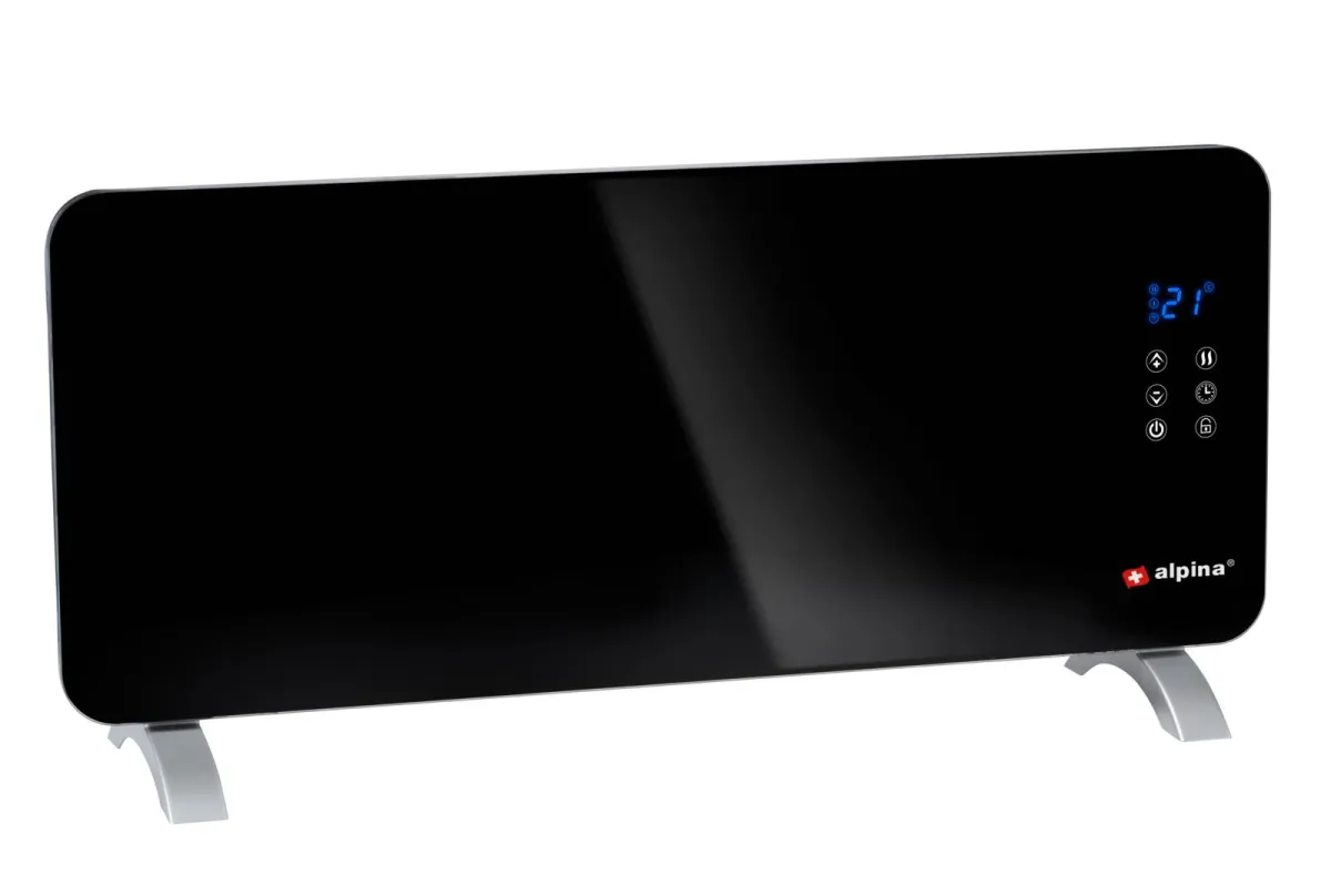 El. stakleni panel konvektor sa digit. term. WiFi 2000W crni Alpina