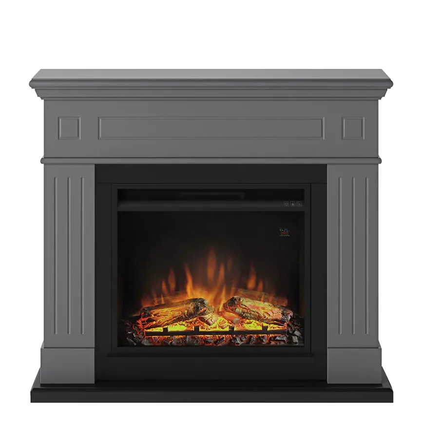 Električni ugradni kamin 1260-1500W + okvir Larsen sivi Tagu