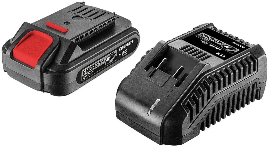 Energy+ startni set 18V punjač 2.3A+baterija 2.0Ah Graphite/Neo