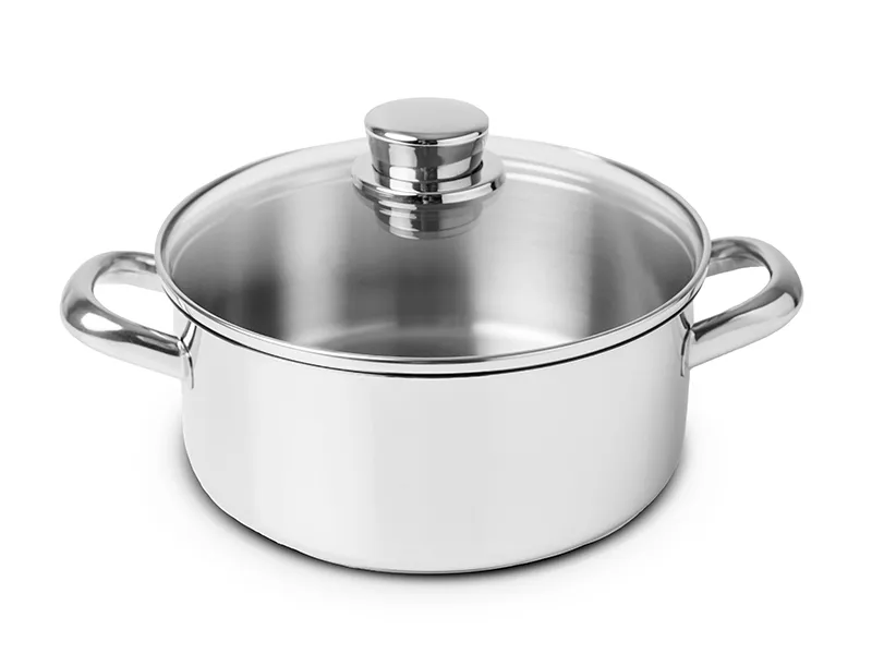 Šerpa Essential Glass 5.2l fi 26cm sa stakl. poklop. inoks Silampos