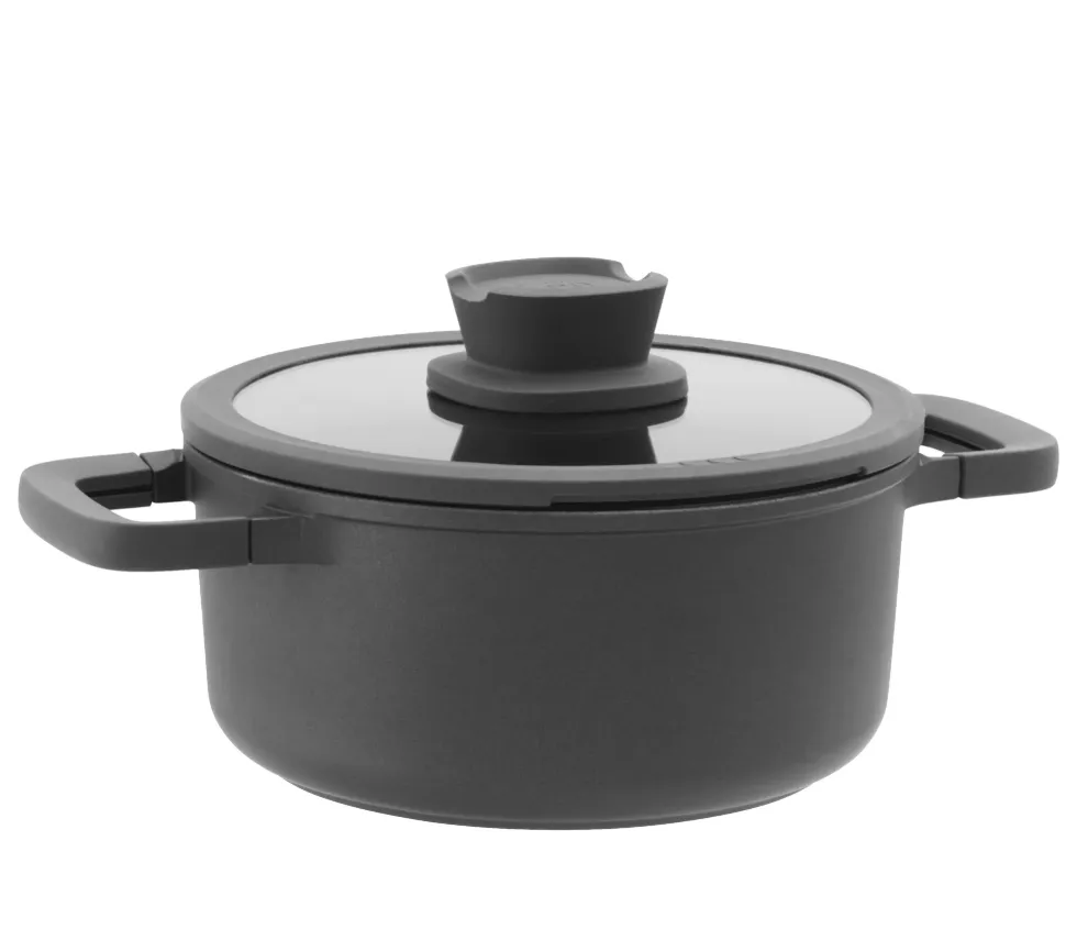 Šerpa Leo Stone+ 2.7l fi 20cm sa stakl. poklopcem crna BergHoff