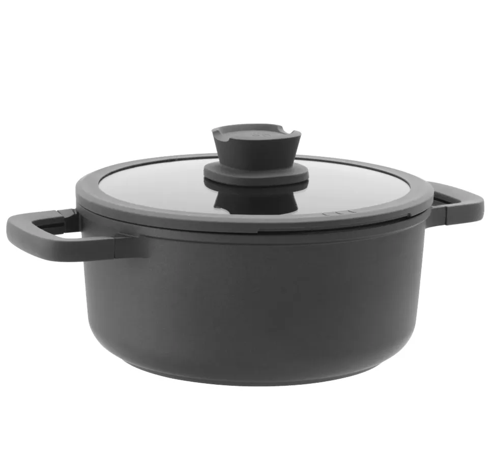 Šerpa Leo Stone+ 4.4l fi 24x11cm sa stakl. poklopcem crna BergHoff