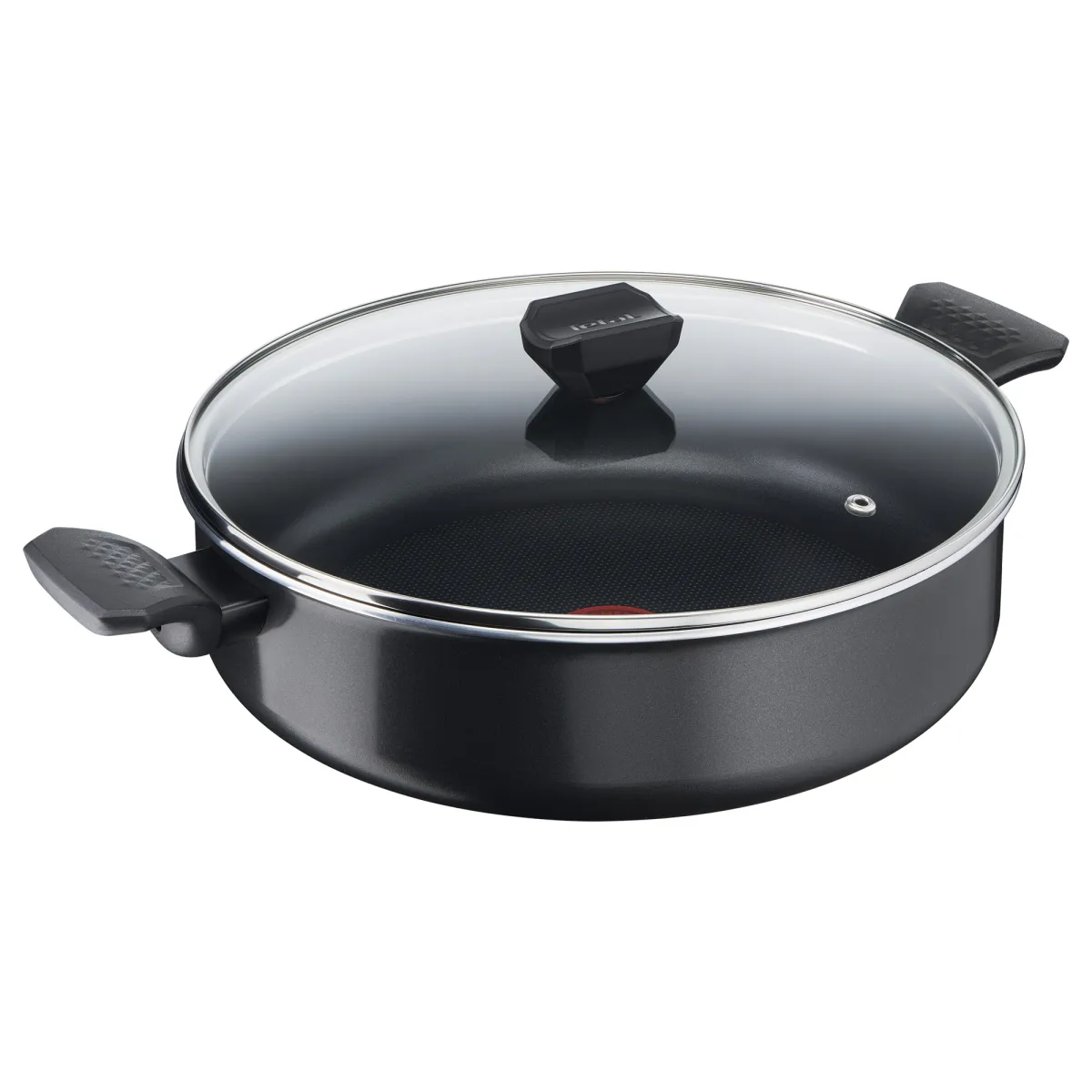 Šerpa plitka Simply Clean fi 28cm sa staklenim poklopcem crna Tefal