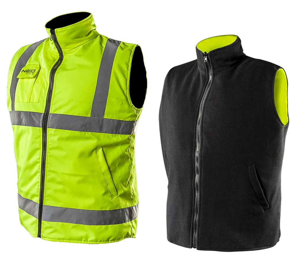 Fluor. signalni radni prsluk vel. L sa dva lica Neo