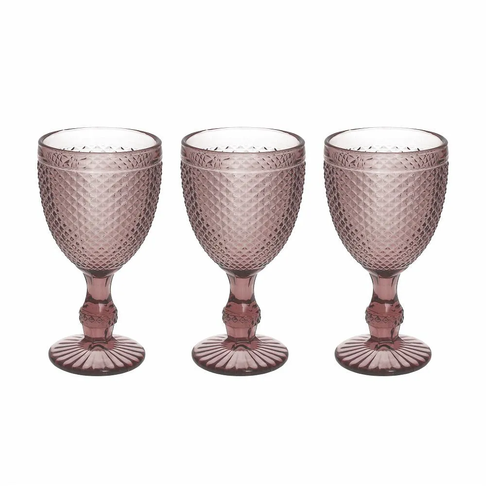 Garn. čaša sa stopom Diamante 280ml 3/1 transp. ciklama Tognana