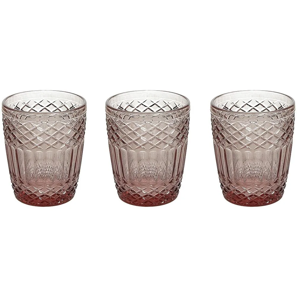 Garn. čaša za vodu Claire 300ml 3/1 transp. roza Tognana