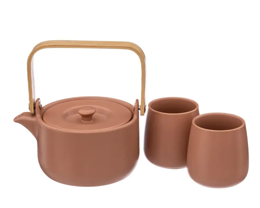 Garn. čajnik 500ml sa 2 šoljice svetlo smeđi Secret de Gourmet