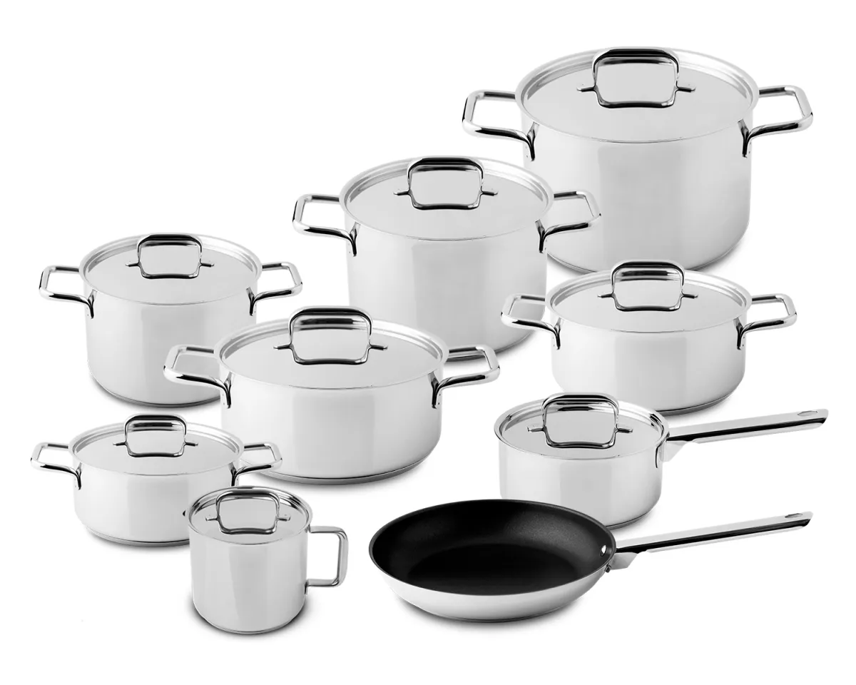 Garn. Comfort:6 šerpi+kaserola+ lončić sa poklop.+ tiganj 17/1 inoks Silampos