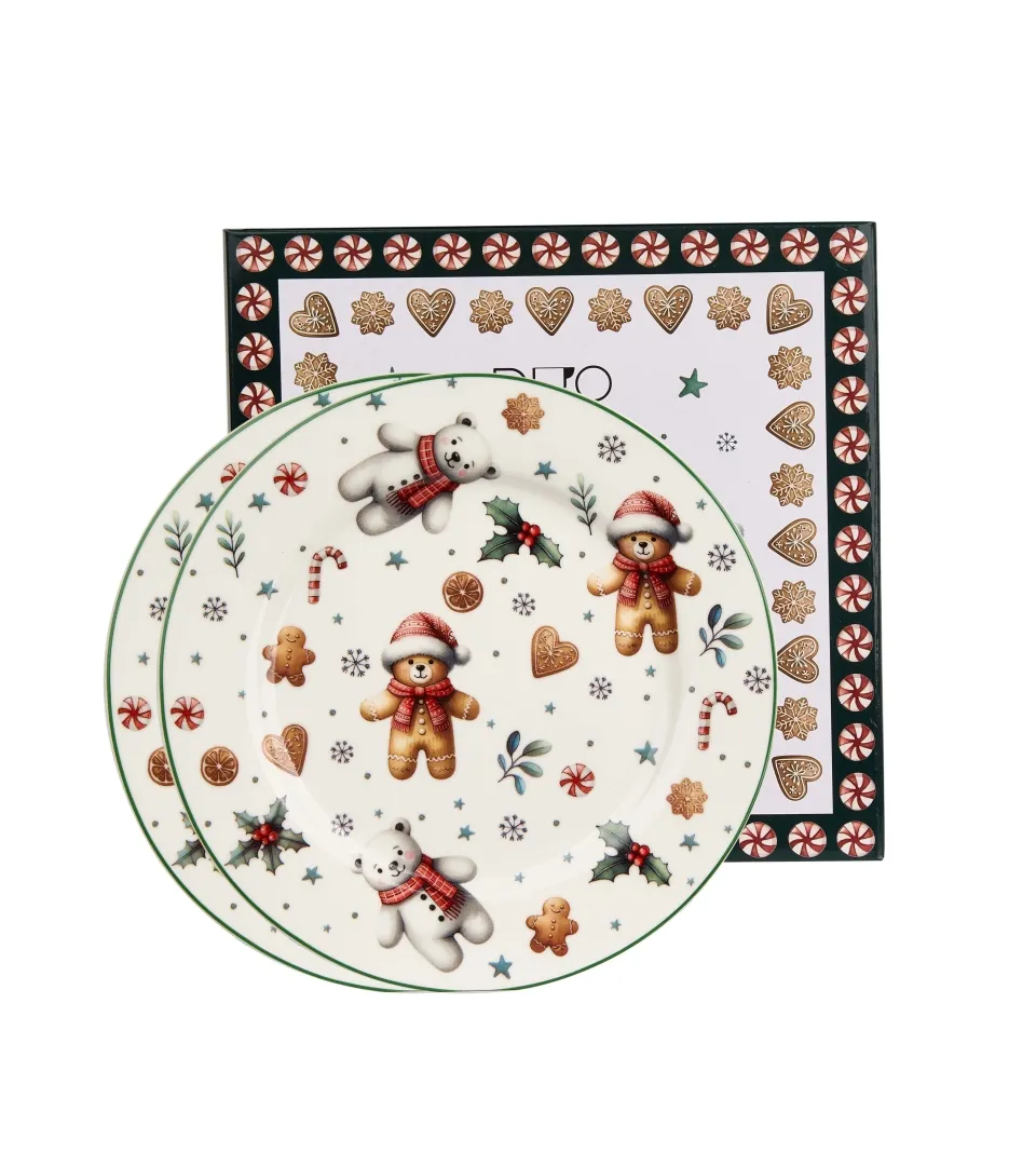 Garn. dezertnih tanjira Christmas Cuties fi 19cm 2/1 u poklon pak. Duo