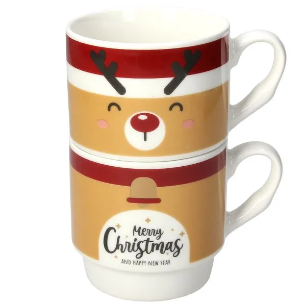 Garn. šolja Natale Stacking Rudolph 330ml 2/1 Tognana
