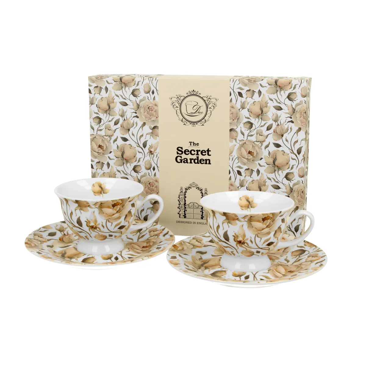 Garn. šolja za espreso kafu English Roses 100ml 2/1 sa tanjir. bela Duo
