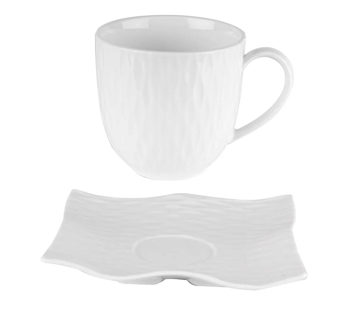 Garn. šolja za kafu 6/1 HJ1519 200ml sa tanjirićima bela  Alpeks