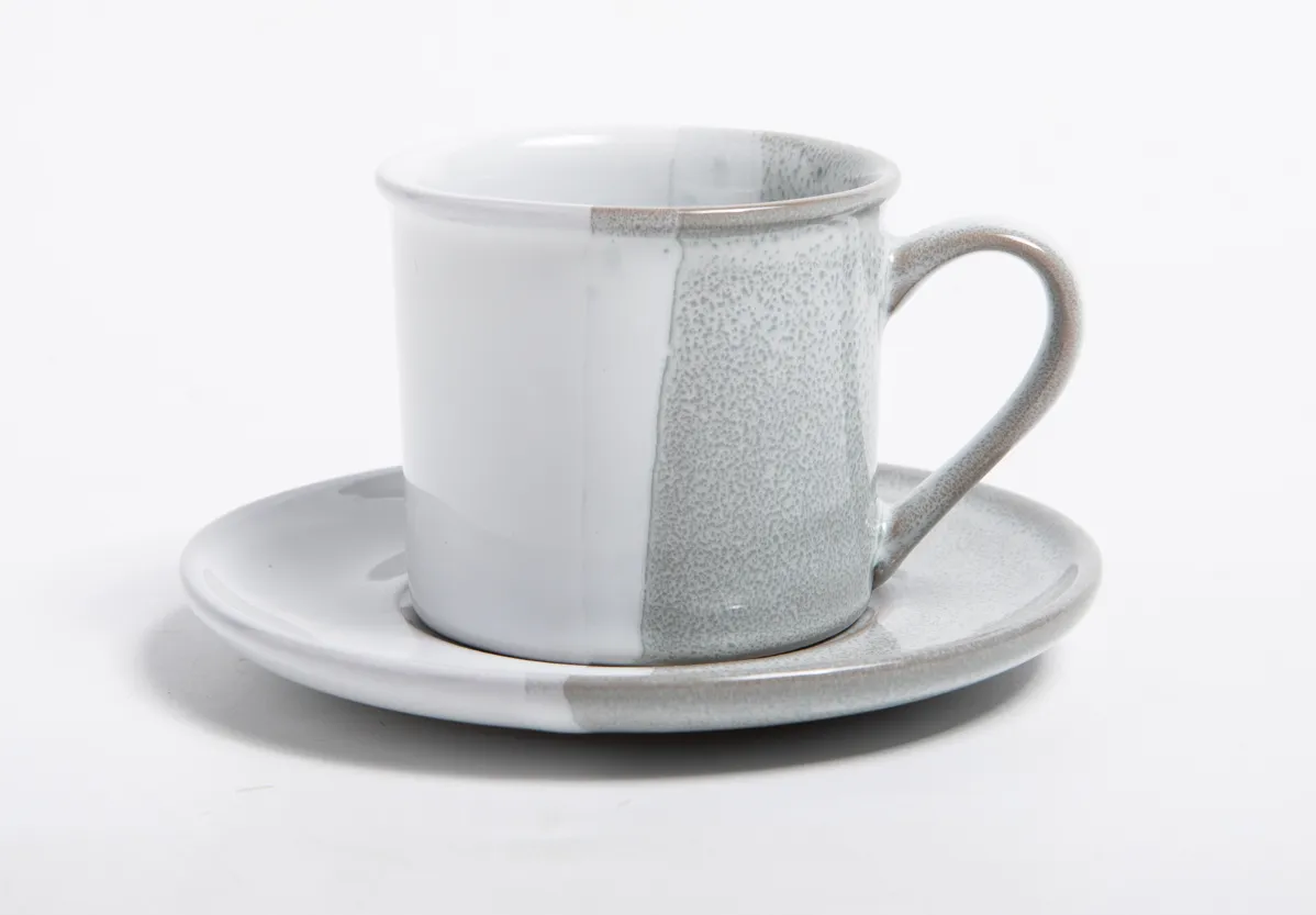 Garn. šolja za kafu Blend  6/1 sa tanjirićima 140ml. zeleno-bele