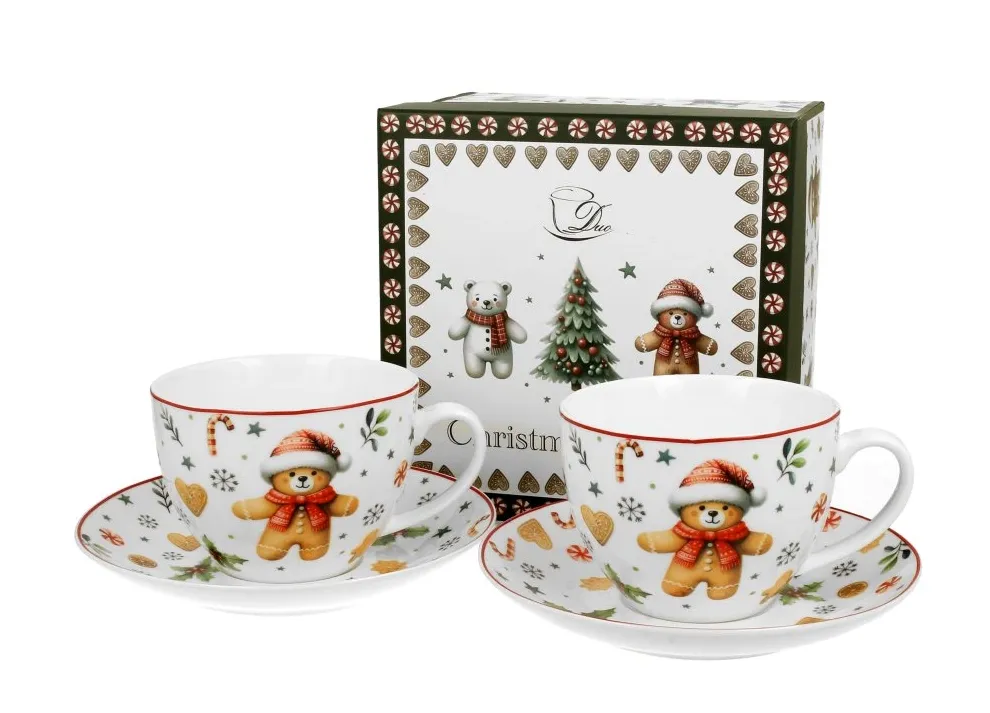 Garn. šolja za kafu Christmas Cuties 270ml 2/1 sa tanjirićima Duo