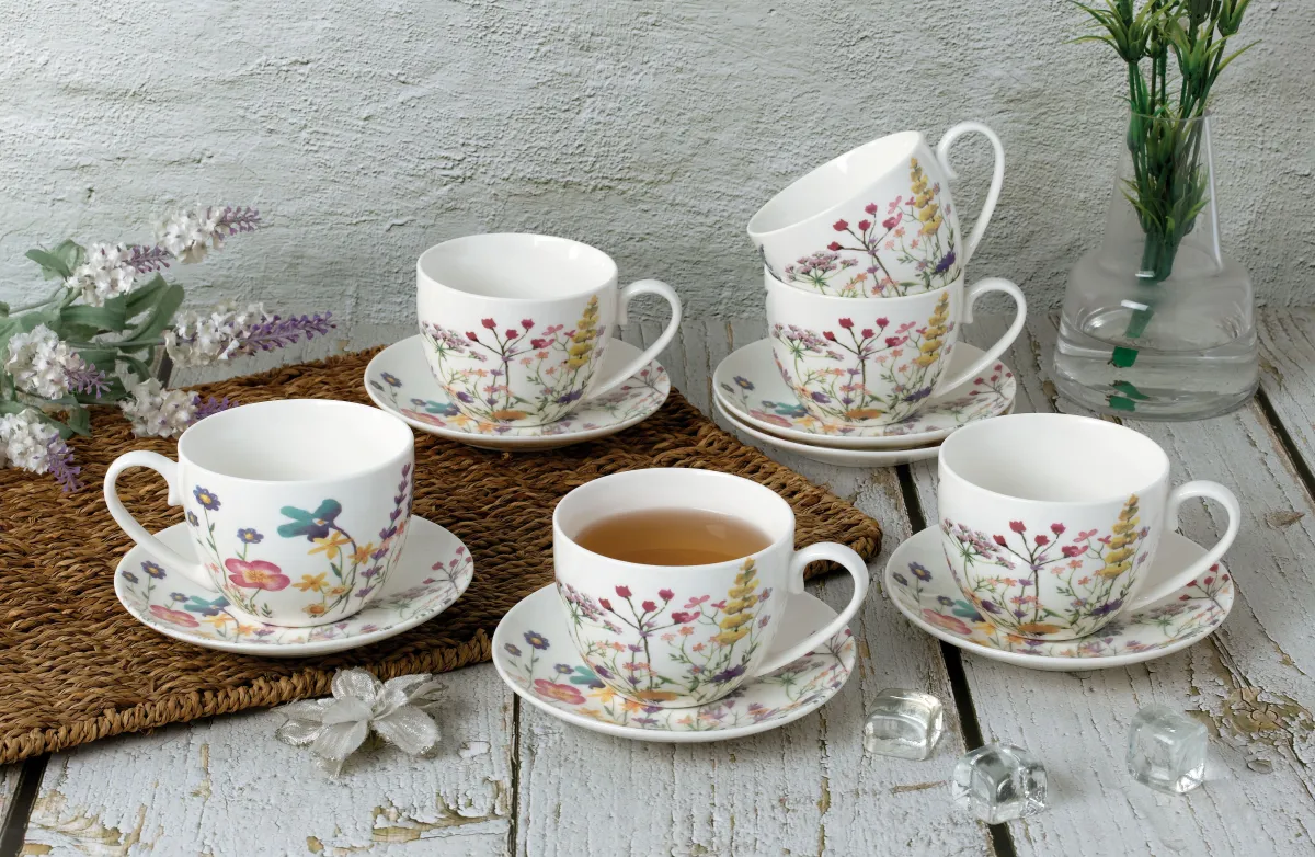 Garn. šolja za kafu Spring Lavendar 230ml  6/1 sa tanjirićima