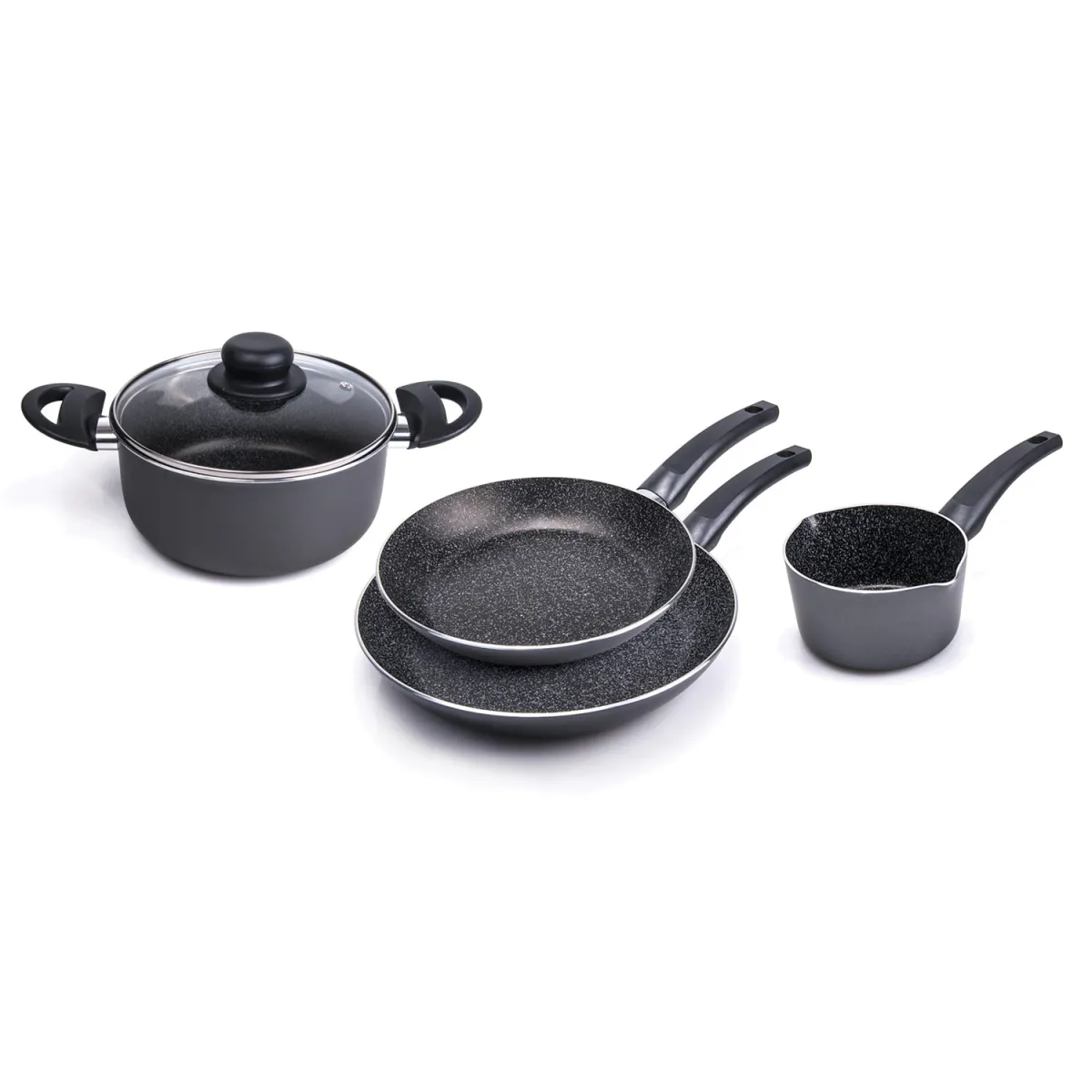 Garn.:šerpa 20cm sa pokl.+kaserola 14cm+tiganj 2/1fi 28/24cm Alluflon