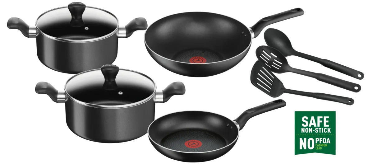 Garnitura posuđa za pripremu hrane Super Cook crna 9/1 Tefal