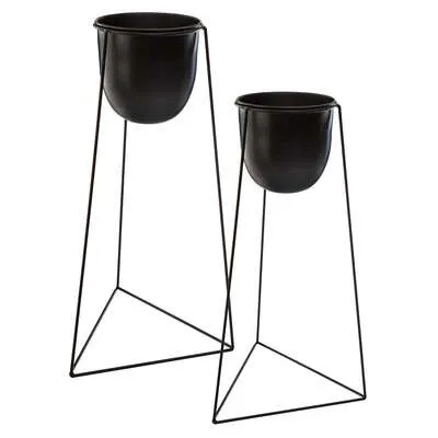 Gar.saksija na stalku 2/1 crne Atmosphera Createur Dinterieur