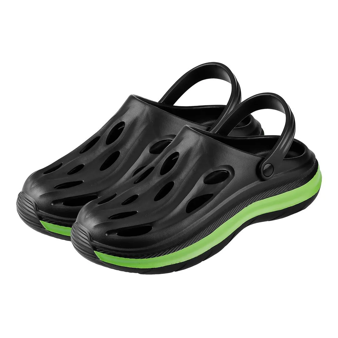 Gumene klompe Clogs sa kaišem za petu vel. 46/47 crne/zelene Neo