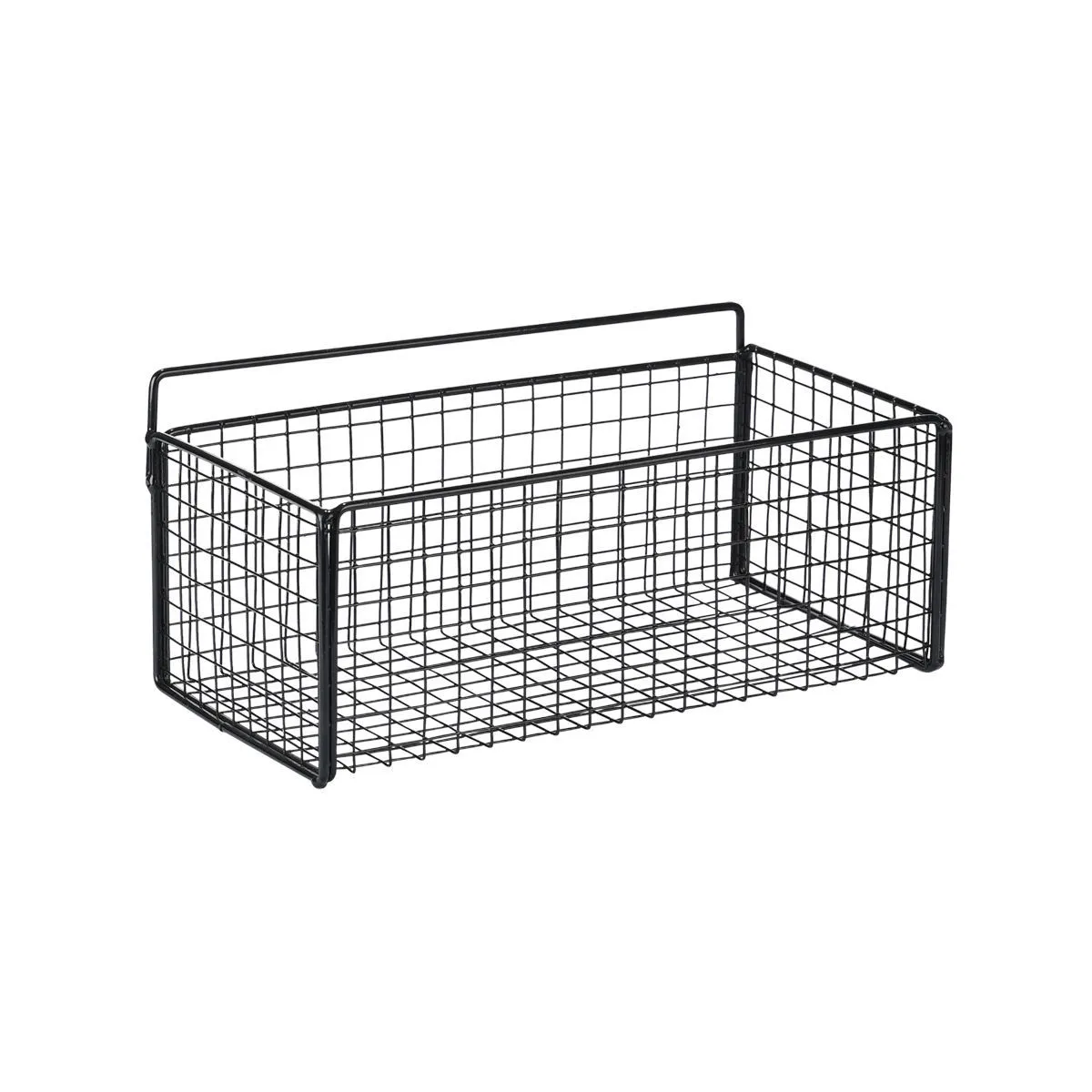 Žičana polica za kupatilo Cage 36x15x13cm sa lep. trakom crna Estia