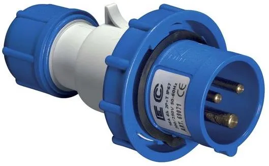Industrijski utikač 220V 32A 2P+T IP67