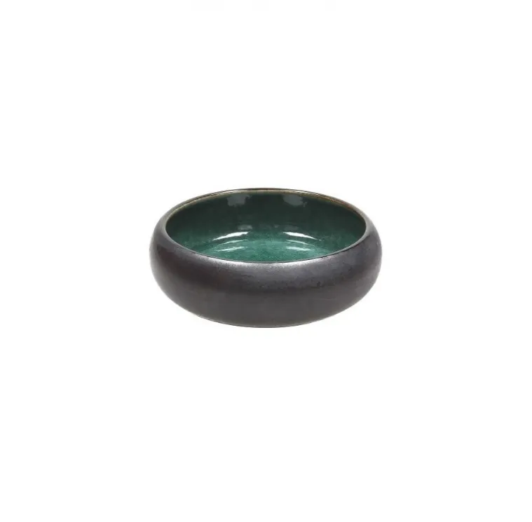 Činija Elipse fi 17cm zelena sa rubom boje bronze Tognana