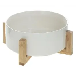 Činija za salatu fi 28x11.2cm bela u bambus. postolju S. de Gourmet