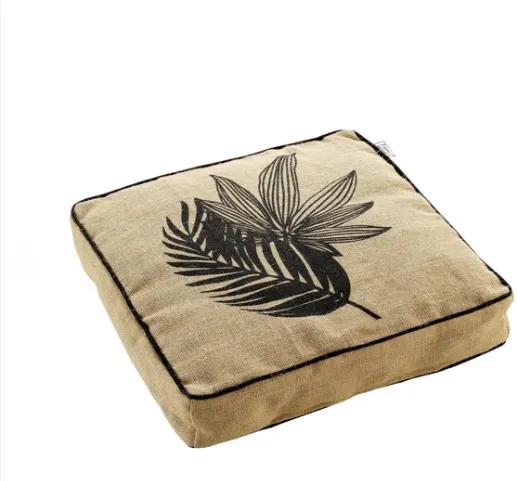 Jastuk za pod Pacifique Duofeuille 45x45x8cm bež/crni Ligne Decor