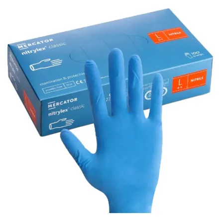 Jednokratne rukavice Nitrylex Classic vel. L 100/1 plave Mercator