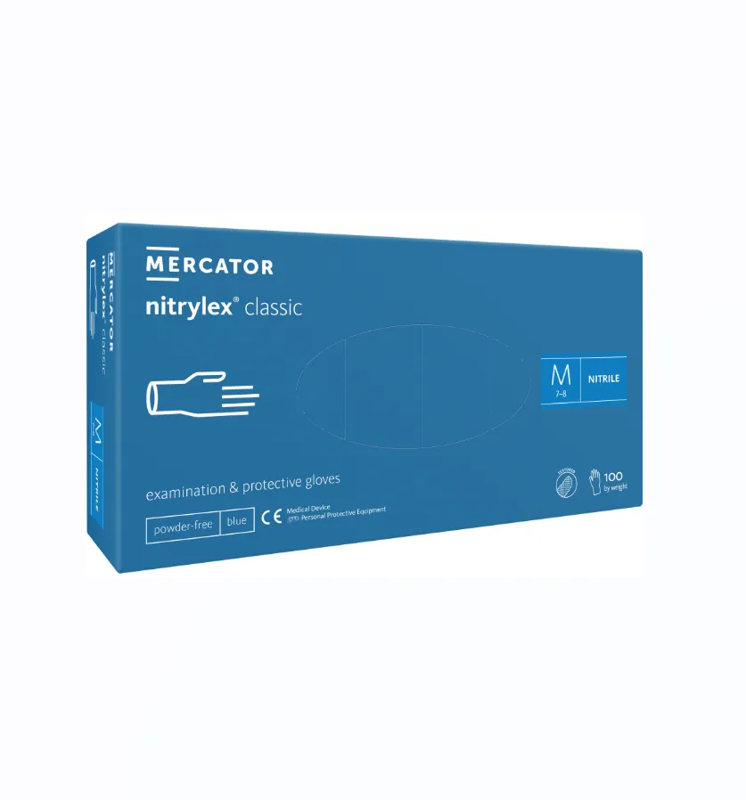 Jednokratne rukavice Nitrylex Classic vel. M 100/1 plave Mercator