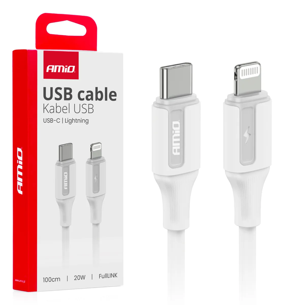 Kabal USB-C - Apple Lightning 20W 100cm FullLINK Amio