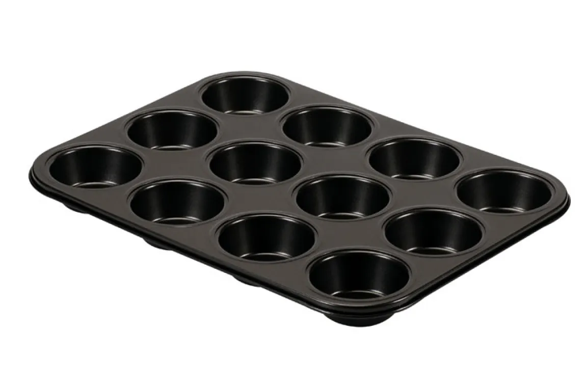 Kalup za 12 mafina 27x35x2.9cm crni Gardenia