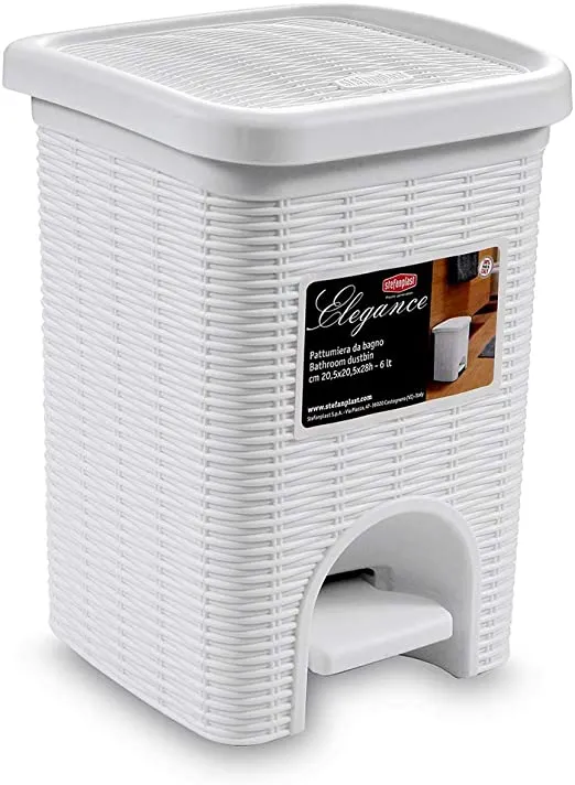 Kanta za otpatke sa papučicom Elegance 6l bela pvc Stefanplast